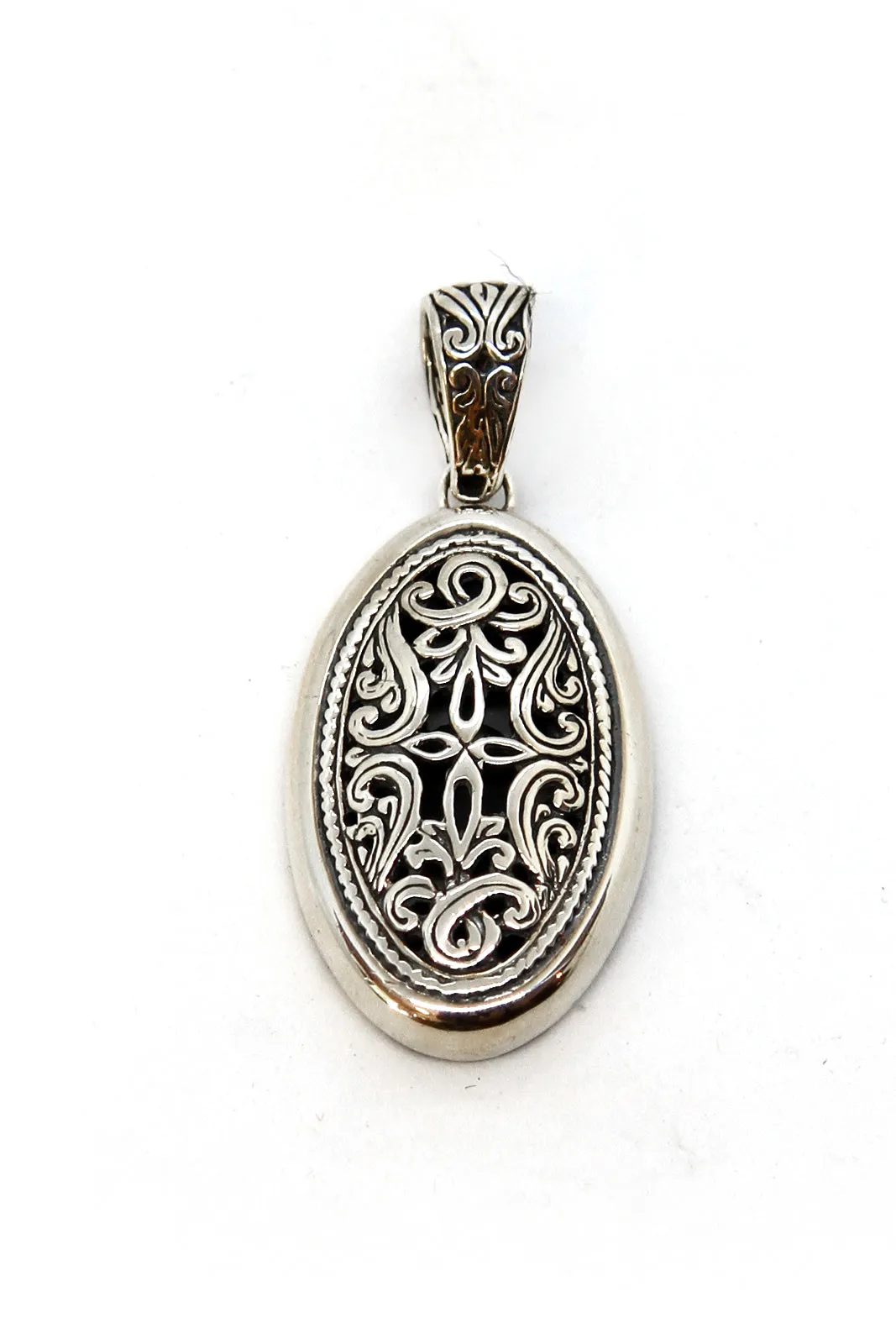 Sterling Silver Oxidized Cutout Pendant