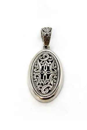 Sterling Silver Oxidized Cutout Pendant
