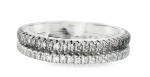 Stunning Estate 18K White Gold Black Diamond Eternity Wedding Band Ring