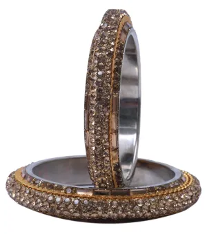 Sukriti Bollywood Fashion Stylish Party-Wear Gold Brass Bangles Bracelet for Women & Girls - Set of 2