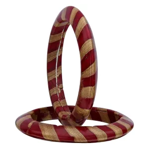 Sukriti Rajasthani Stylish Lac Maroon Bangles Jewelry for Girls & Women - Set of 2