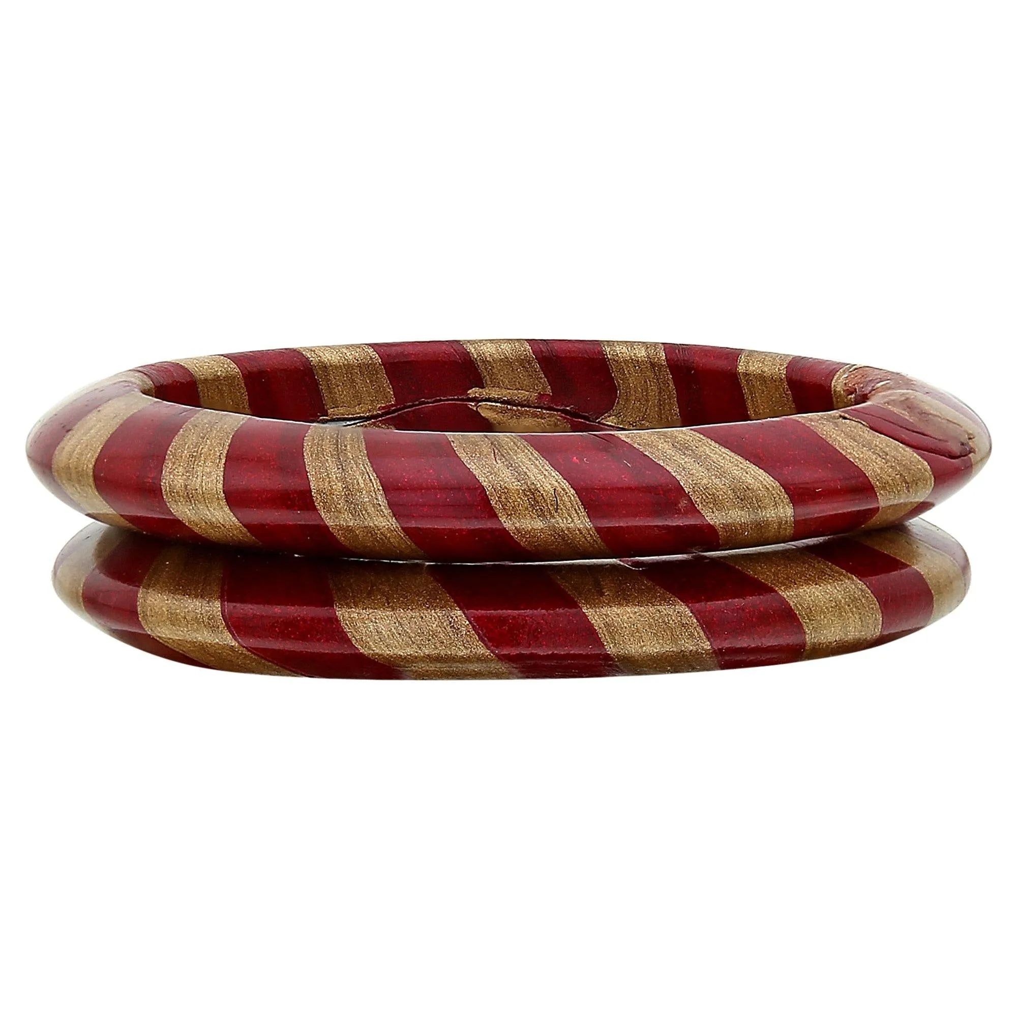 Sukriti Rajasthani Stylish Lac Maroon Bangles Jewelry for Girls & Women - Set of 2