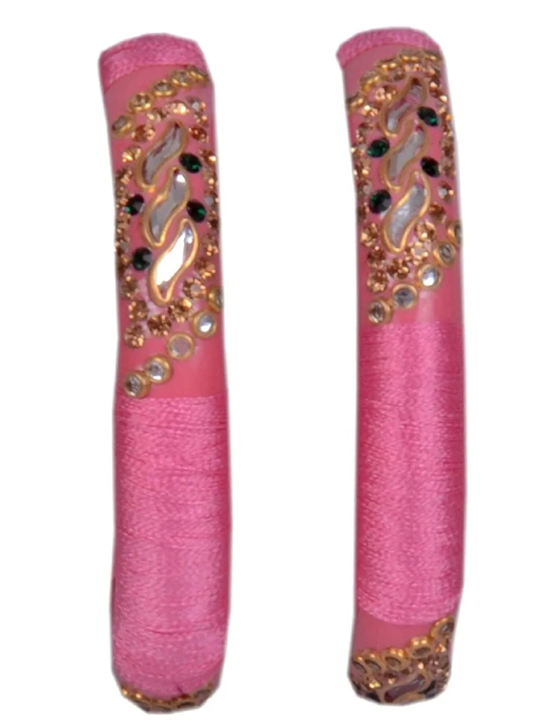 Sukriti Stylish Designer Pink Silk Thread Acrylic Bangles for Girls, Women - Set of 2