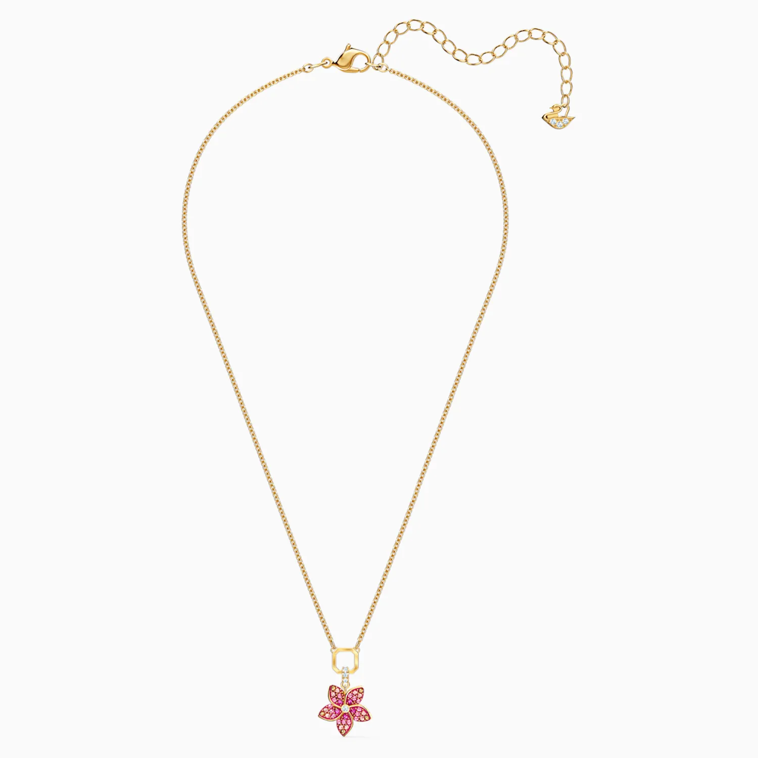 Swarovski TROPICAL FLOWER PENDANT, Pink, Gold Tone -5524356