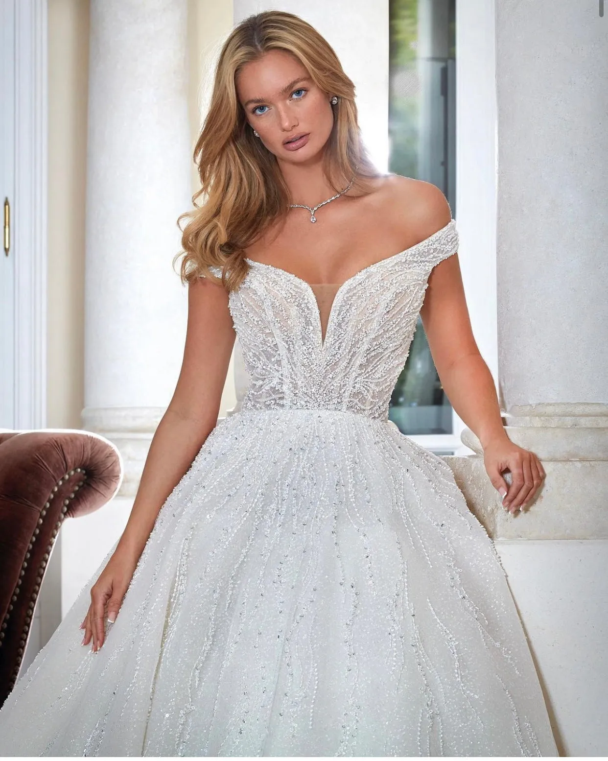 TAYLOR Simulated Diamond Bridal Necklace
