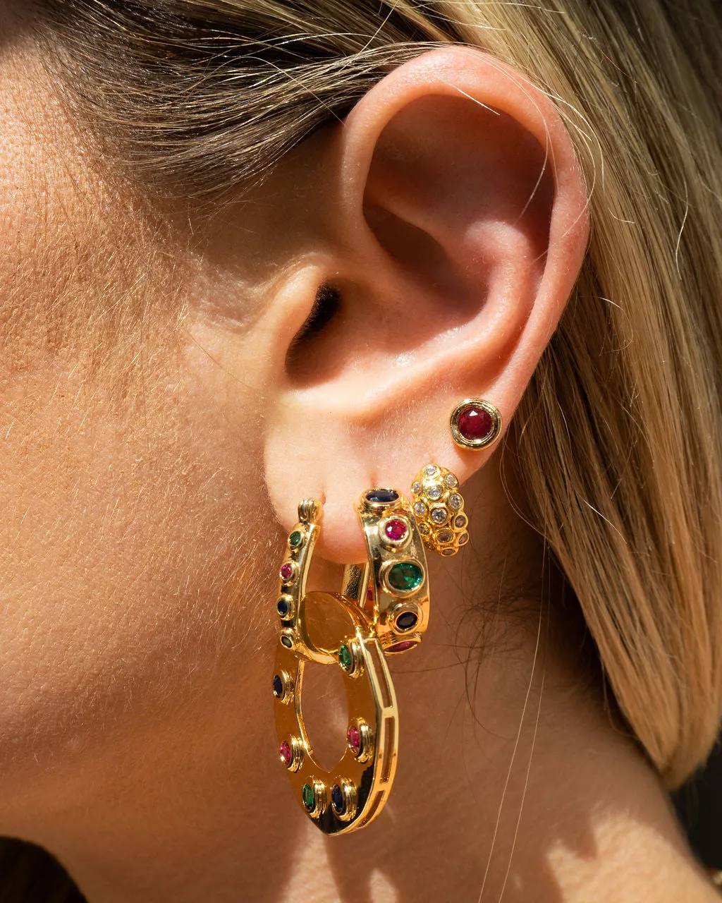 The Sienna Stone Hoops