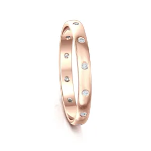 Traditional 12-diamond 3mm Wedding Ring in 9ct Rose Gold