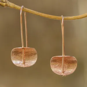 Urban Minimalism Modern Rose Gold Plated Sterling Silver Drop Earrings
