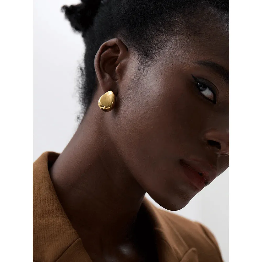 VAIGE Modern Geometric Hollow Stud Earrings in 18K Gold Plated 316L Stainless Steel - Waterproof Fashion Jewelry