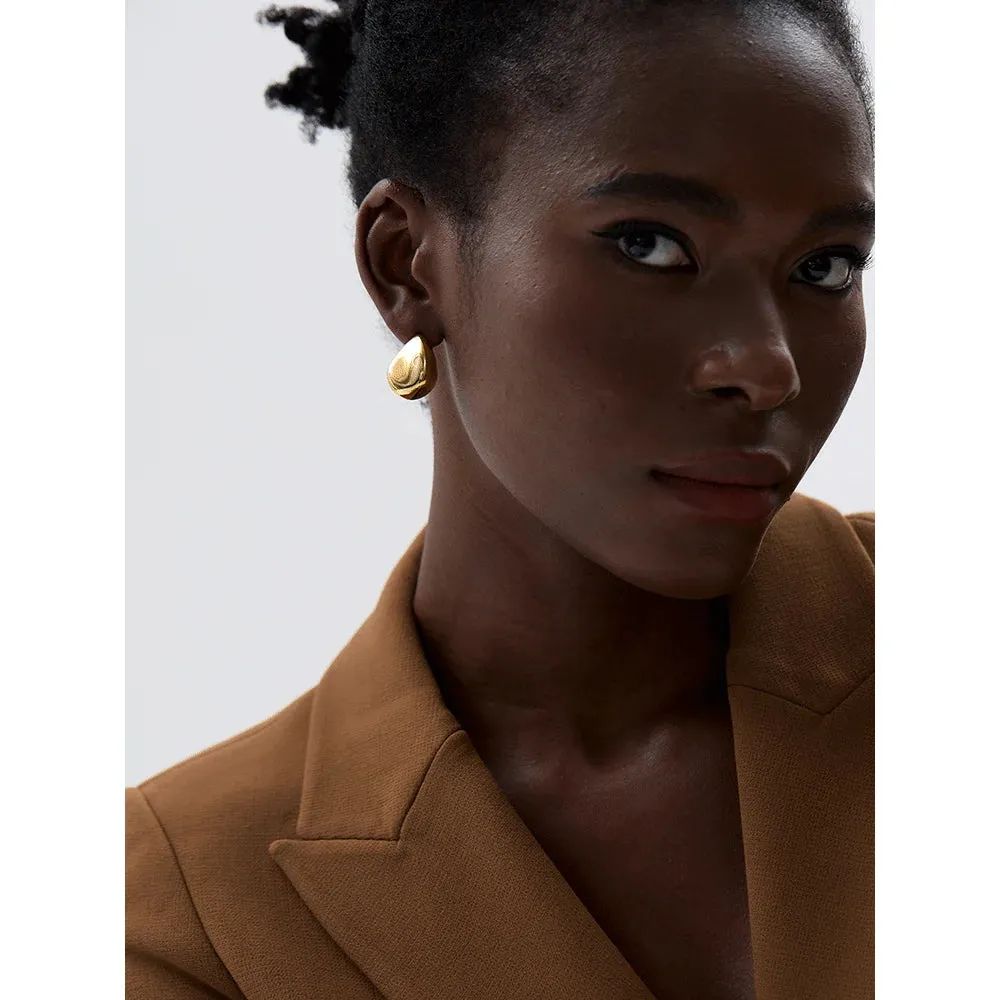 VAIGE Modern Geometric Hollow Stud Earrings in 18K Gold Plated 316L Stainless Steel - Waterproof Fashion Jewelry