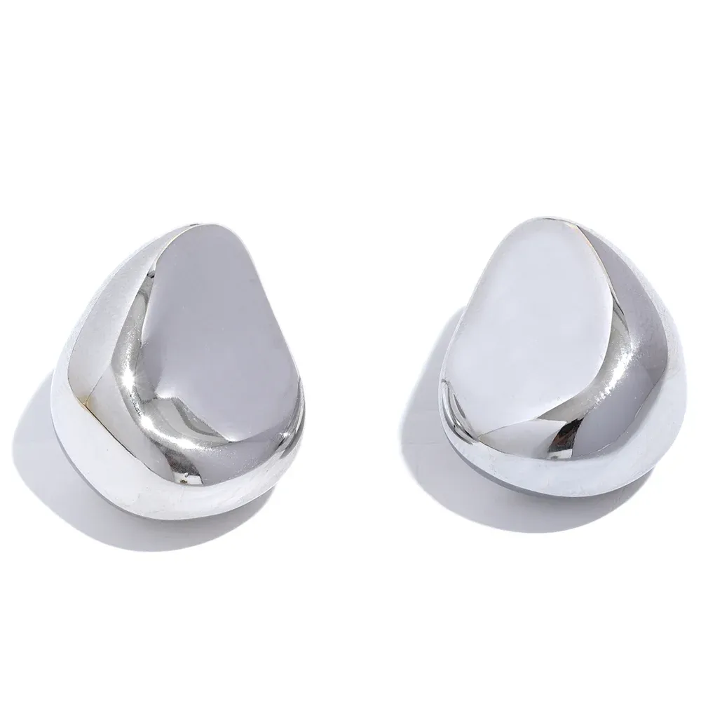 VAIGE Modern Geometric Hollow Stud Earrings in 18K Gold Plated 316L Stainless Steel - Waterproof Fashion Jewelry