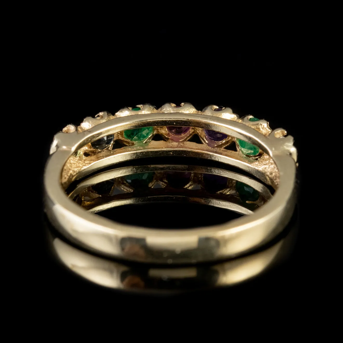 Victorian Style Dearest Gemstone Ring 9ct Gold