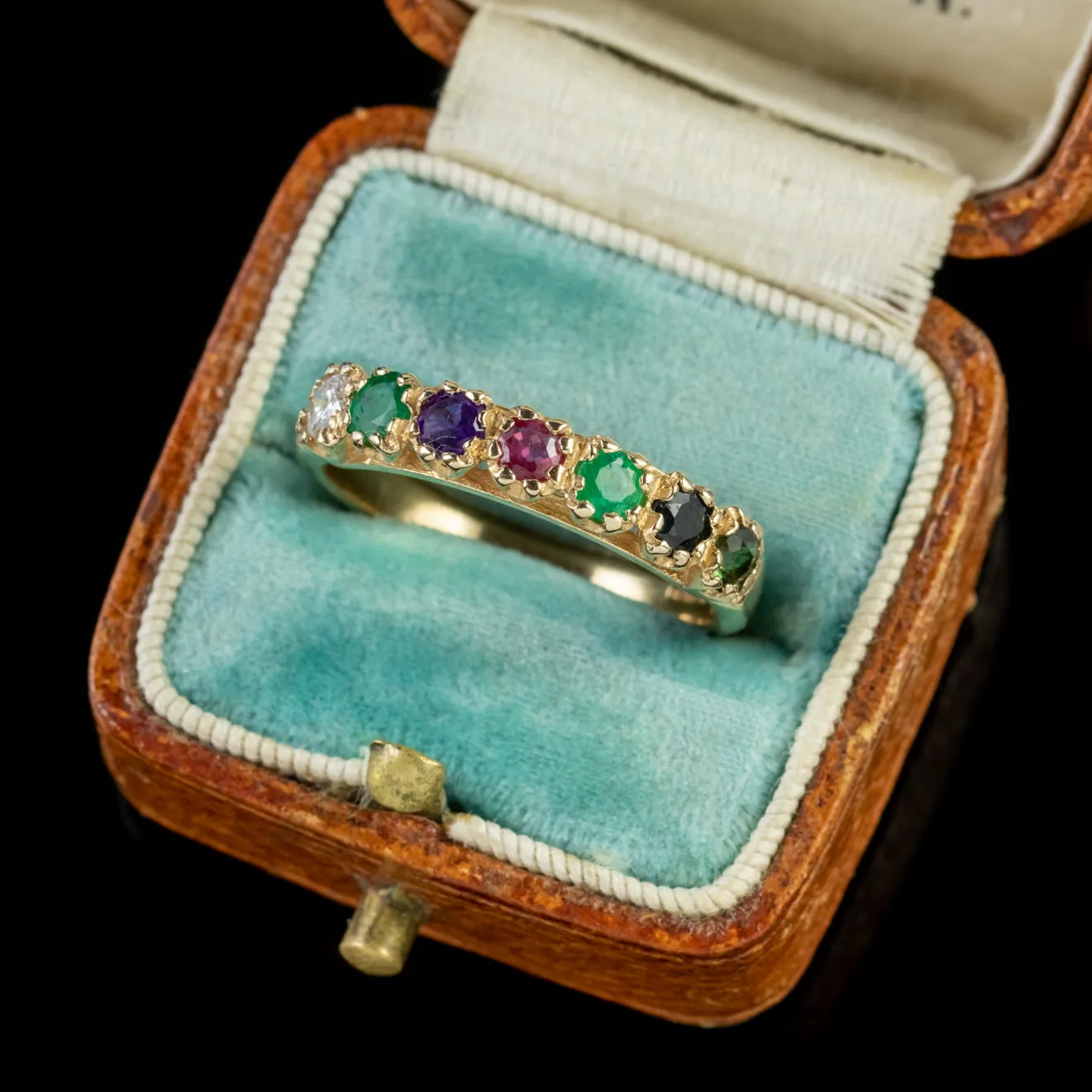 Victorian Style Dearest Gemstone Ring 9ct Gold