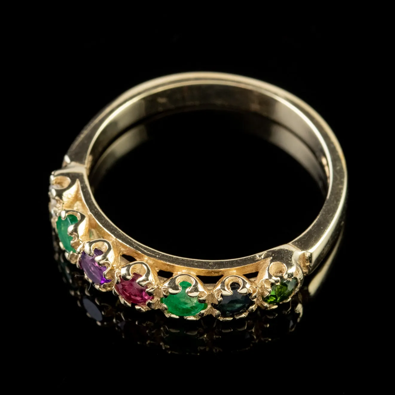 Victorian Style Dearest Gemstone Ring 9ct Gold