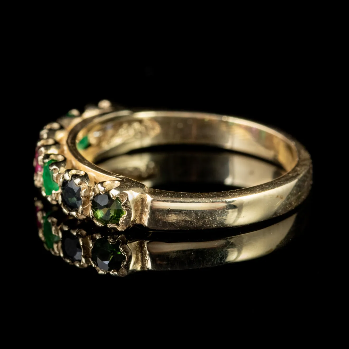 Victorian Style Dearest Gemstone Ring 9ct Gold