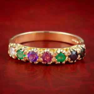 Victorian Style Dearest Gemstone Ring 9ct Gold