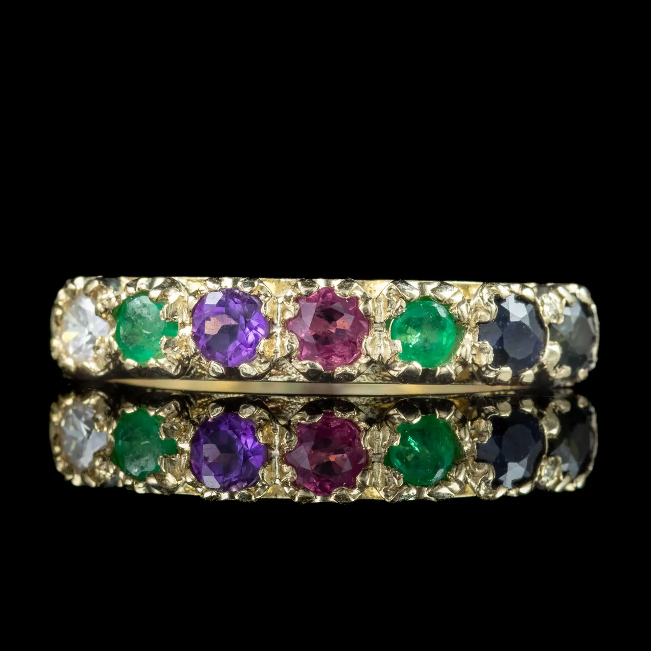 Victorian Style Dearest Gemstone Ring 9ct Gold