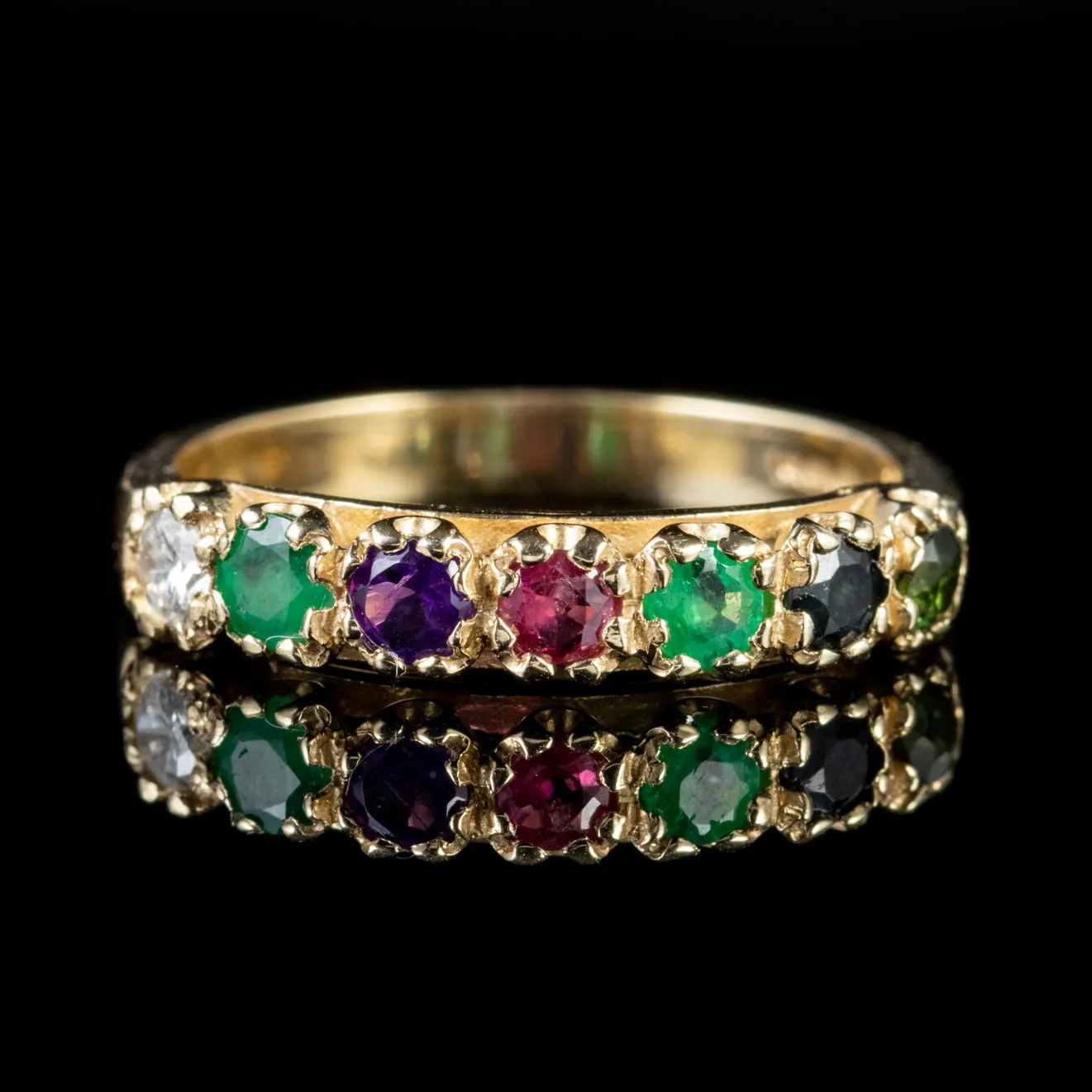 Victorian Style Dearest Gemstone Ring 9ct Gold