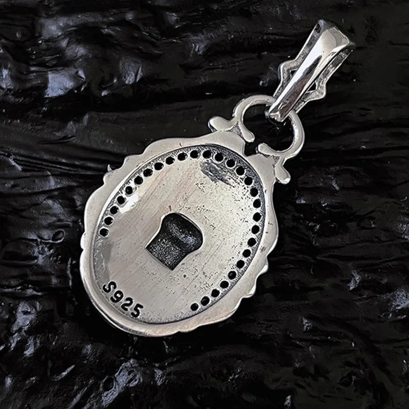 Vintage Crown Oval - Gothic Silver Necklace by The Nevermore