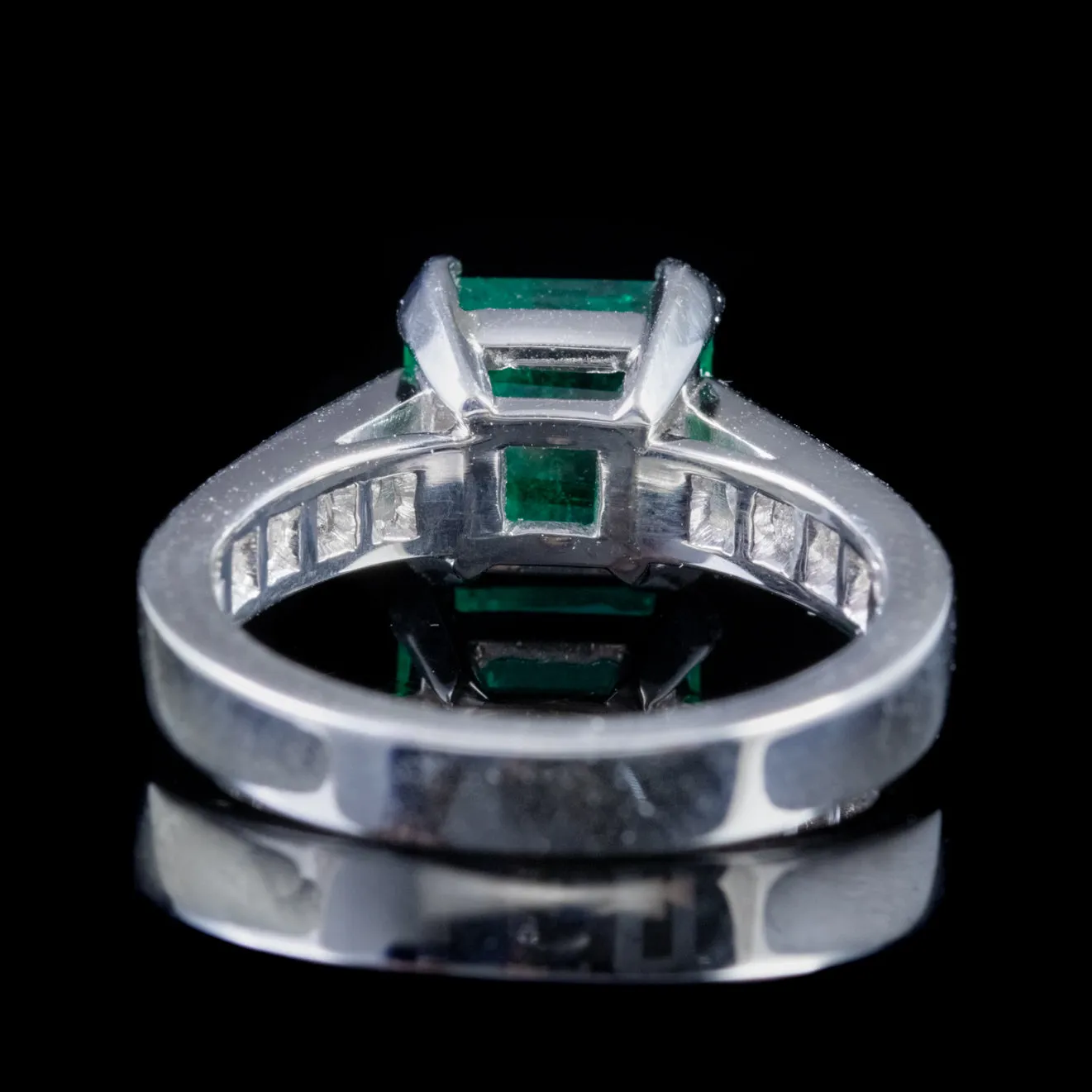 Vintage Emerald Diamond Ring Platinum 2.27Ct Emerald 0.80Ct Diamond Dated 1956