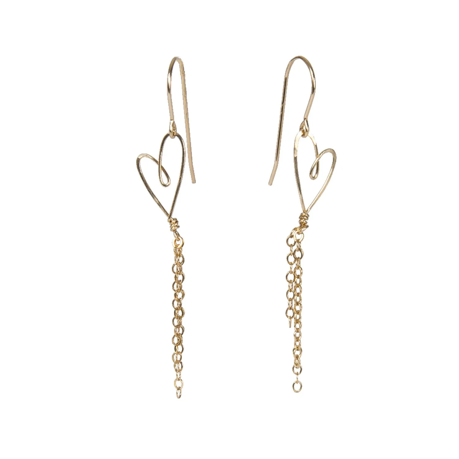 W- tiny heart earrings THE-*