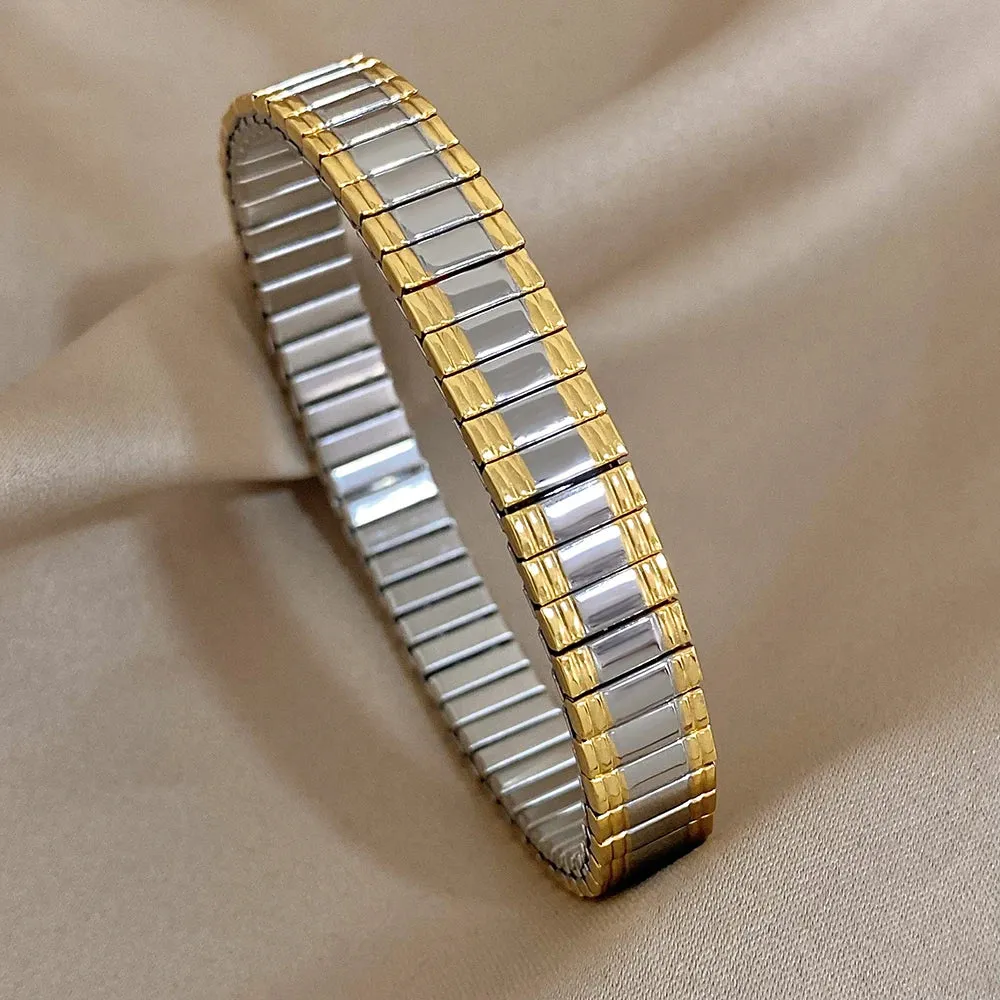 Waterproof Stainless Steel Bangles Bracel Love Heart Flower Square Pattern Jewelry