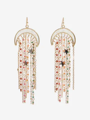 Westside Accessories Multicolour Gemstone Long Dangler Boho Earrings