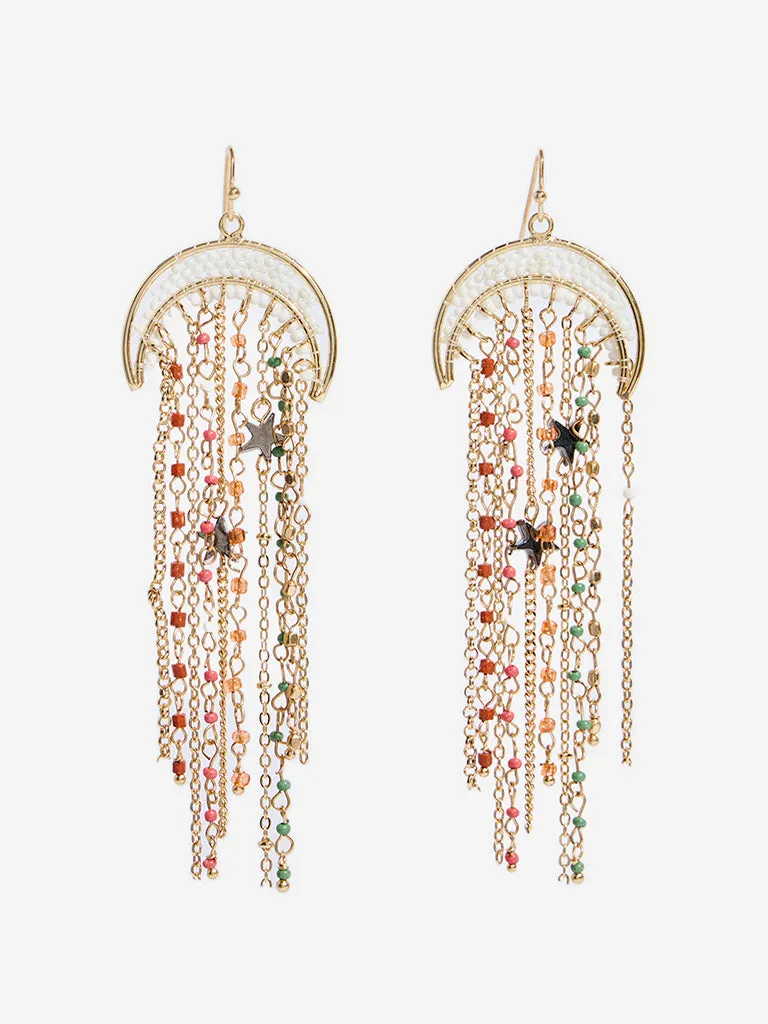 Westside Accessories Multicolour Gemstone Long Dangler Boho Earrings