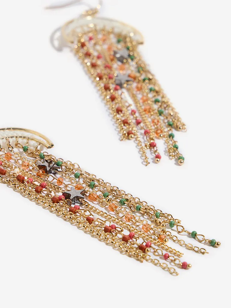 Westside Accessories Multicolour Gemstone Long Dangler Boho Earrings